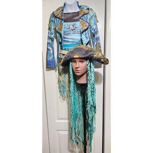 Disney Descendants 2 Uma Costume Dress Hat Wig Ursula Halloween Girls Kids LG